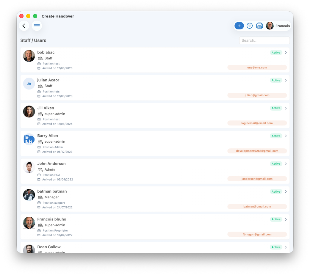 SRSPro Staff and users